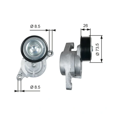 Bilde av GATES T39279 Strammerull FleetRunner Micro V Stretch Fit med riller