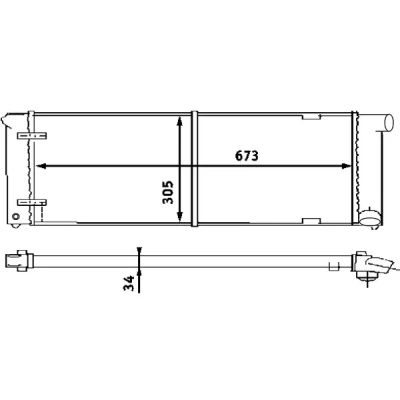 Bilde av MAHLE ORIGINAL CR 407 000S Radiator for kjøretøy med luftkondisjonering 673 305 34 Kjøleribber satt sammen mekanisk VOLKSWAGEN: Jetta 2, GOLF 2