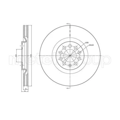 Bilde av METELLI 23 0706C Bremseskiver 312,0 25,0 5 65,0 ventilert spraylakkert VOLKSWAGEN: Golf 4, Polo IV Hatchback, 4 Variant, AUDI: A3 Hatchback