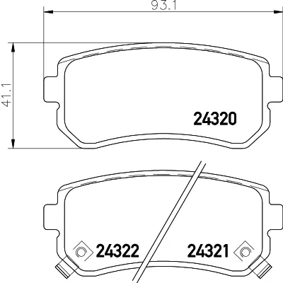 Bilde av HELLA 8DB 355 006 961 Bremseklosser med akustisk slitasjevarsel tilbehør KIA: Sportage II, RIO 2, HYUNDAI: ACCENT 3 Stufenheck