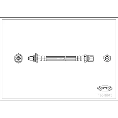 Bilde av CORTECO 19018915 Bremseslange bakaksel 195 OPEL: Calibra A