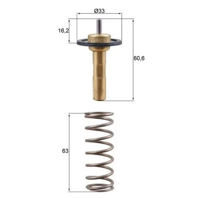 Bilde av MAHLE ORIGINAL TX 311 90D Termostat 90 33 med tetning VOLVO: XC70 II Stasjonsvogn, V50, XC60 I