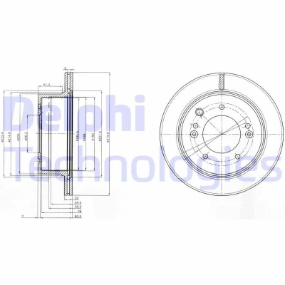 Bilde av DELPHI BG3859 Bremseskiver 315 20 5 ventilert oljet ubehandlet uten hjullager, ABS sensorring KIA: SORENTO 1
