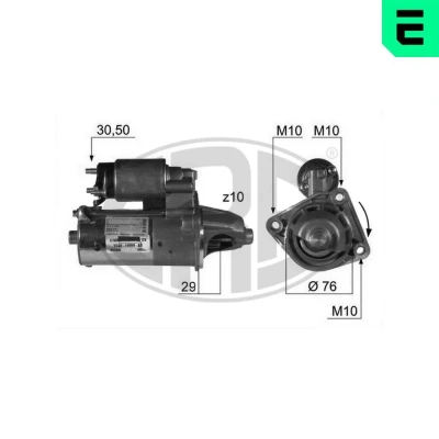 Bilde av ERA 220172A Starter 12V 1,1kW 10 30 50 76mm FORD: FIESTA 6, MONDEO 4 Turnier, Focus 2 Kombi, VOLVO: V50, S40 II, C30