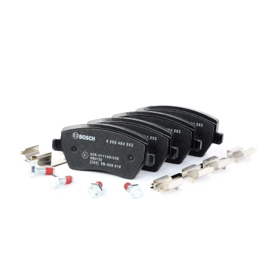 Bilde av BOSCH 0 986 494 592 Bremseklosser Low Metallic med montageanvisning, antihyle blikk, skruer RENAULT: Zoe, Kangoo II Express, Captur