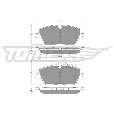 Bilde av TOMEX brakes TX 14 33 Bremseklosser framaksel klargjort for slitasjeindikator BMW: 1 Hatchback, 2 Active Tourer, Cabrio, MINI: Clubman