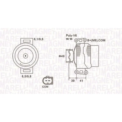 Bilde av MAGNETI MARELLI 063731953010 Dynamo 14V 180A BMW: 5 Touring, Sedan, X5