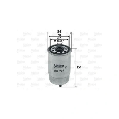 Bilde av VALEO 587735 Drivstoffilter Påskruingsfilter HYUNDAI: Grand Santa Fé, i40 Stasjonsvogn, ix20, KIA: SORENTO 3, 2, 1