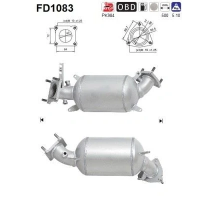 Bilde av AS FD1083 Partikkelfilter Cordierit HONDA: CIVIC 8 Hatchback
