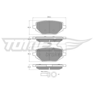 Bilde av Bremseklosser sett TOMEX Brakes TX 60 42