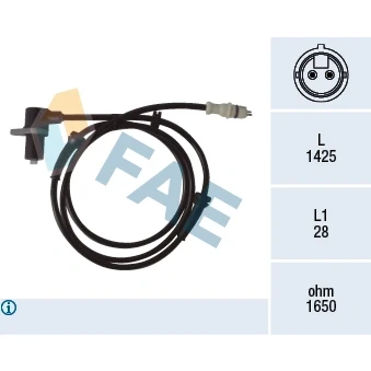 Bilde av FAE 78067 ABS Sensor framaksel induktiv 2 1425 FIAT: Ducato II Flatvogn lastebil/Chassis, Van