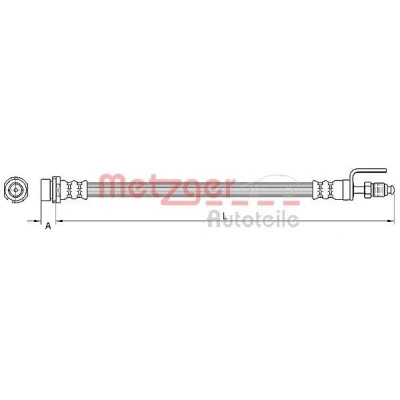 Bilde av METZGER 4110801 Bremseslange 360 FORD: Transit Mk6 Minibuss, Van