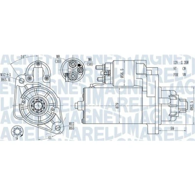 Bilde av MAGNETI MARELLI 063721378010 Starter 12 2,2 9 VOLKSWAGEN: Touareg I