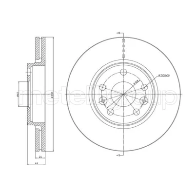Bilde av METELLI Bremseskive RENAULT: MEGANE 2 Kombi, 279,9mm 24,0mm 5 ventilert 23 1563C Bremseskiver, Skivebremser