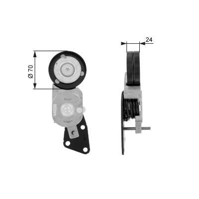 Bilde av GATES FleetRunner Micro V Kit T38426 Strammerull VOLKSWAGEN: Polo IV Hatchback, SKODA: Roomster, Fabia 2