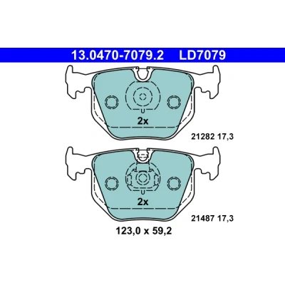 Bilde av ATE Ceramic 13.0470 7079.2 Bremseklosser klargjort for slitasjeindikator, ekskl. slitasjevarselkontakt BMW: X3, 3 Sedan, Touring