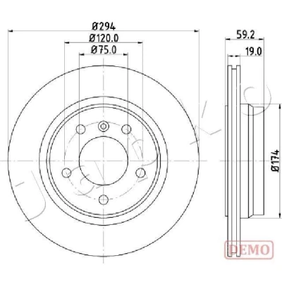 Bilde av JAPKO 610109C Bremseskiver 294 19 5 ventilert spraylakkert BMW: 3 Coupé, Touring, Sedan
