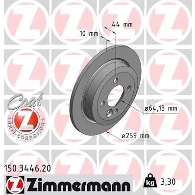Bilde av ZIMMERMANN COAT Z 150.3446.20 Bremseskiver 259 10 5/4 4 100 fullt ut belagt høy karbon MINI: Hatchback, Clubman, Cabrio