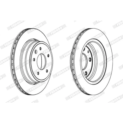 Bilde av FERODO PREMIER DDF1004 Bremseskiver 305 20 5 120,6 ventilert oljet uten skruer JAGUAR: XJ Sedan, XK 8 Coupé