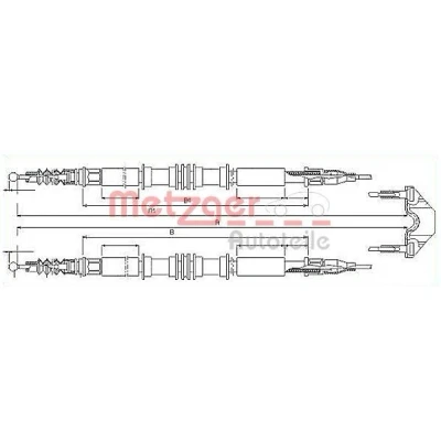Bilde av METZGER 11.5858 Bremsekabel bak 1577/1403+1577/1403 Skivebrems COFLE OPEL: Astra G CC