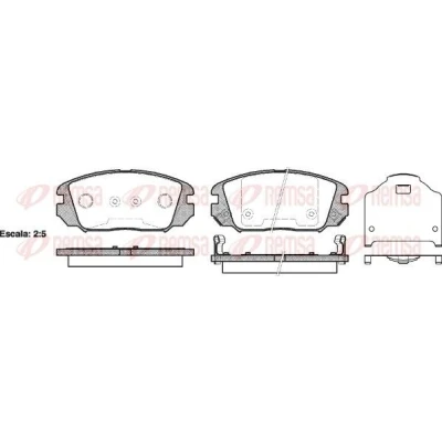 Bilde av REMSA 1204.02 Bremseklosser framaksel inkl. slitasjevarselkontakt med klistrefolie tilbehør KIA: Sportage II, Optima / K5, HYUNDAI: Tucson