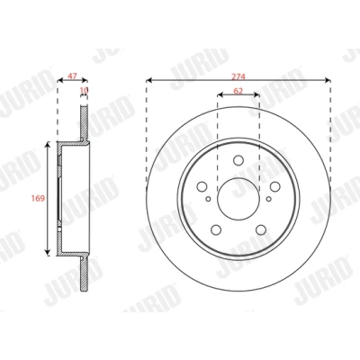 Bilde av Bremseskive, Bakaksel, toyota corolla halvkombi, kombi, sedan, 4243102320, T424310232