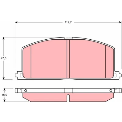 Bilde av TRW GDB3184 Bremseklosser ikke klargjort for slitasjeindikator TOYOTA: Starlet V Hatchback