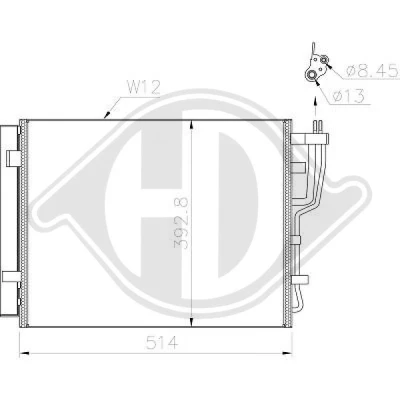 Bilde av DIEDERICHS DCC1902 Kondensator med tørker Climate HYUNDAI: i30 I Hatchback