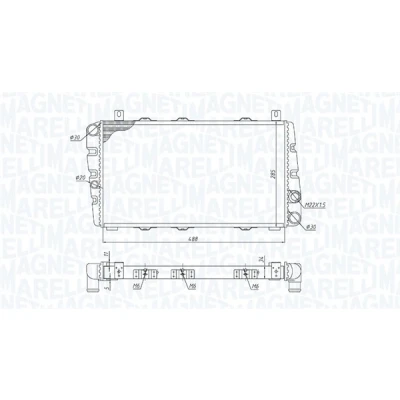 Bilde av MAGNETI MARELLI 350213189700 Radiator 482 285 32 Kjøleribber satt sammen mekanisk