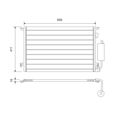 Bilde av VALEO 817648 Kondensator med tørker Aluminium 411 R 134a OPEL: Vectra C CC, Caravan