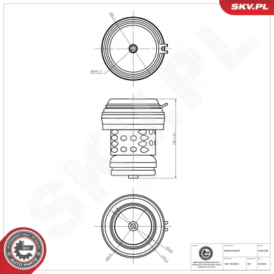 Bilde av Lagring, motor, Foran Esen skv 75SKV238 seat, vw OE 1H0 199 609 B