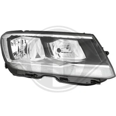 Bilde av DIEDERICHS Frontlykter høyre H7/H7, PW24W Halogen transparent for høyrekjøring 2256980