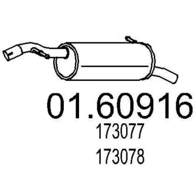 Bilde av MTS 01.60916 Sluttlyddemper 990 PEUGEOT: 207 Hatchback, SW