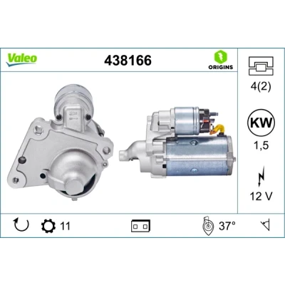 Bilde av VALEO NEW ORIGINAL PART 438166 Starter 12 1,5 11 PEUGEOT: Partner II Tepee, 206 Hatchback, 307 CITROËN: C4 Picasso 2, C3 I Hatchback