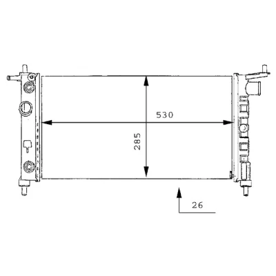 Bilde av MAHLE ORIGINAL CR 269 000S Radiator for kjøretøy uten luftkondisjonering 530mm 285mm 34mm Automatisk girkasse Kjøleribber satt sammen mekanisk
