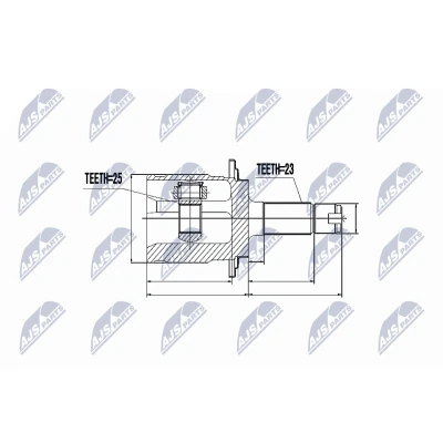 Bilde av NTY NPZ HD 046 Drivknute hjulside, bakaksel HONDA: CR V 2