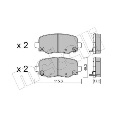 Bilde av Bremseklosser sett METELLI 22 1002 0