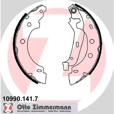 Bilde av ZIMMERMANN 10990.141.7 Bremsesko 203 39 med vippearm, Bildet viser leveranseinnholdet RENAULT: Kangoo I, I Express