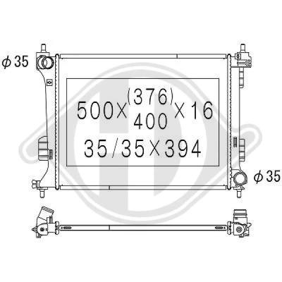 Bilde av DIEDERICHS DCM3725 Radiator Aluminium 500 375 16 Climate