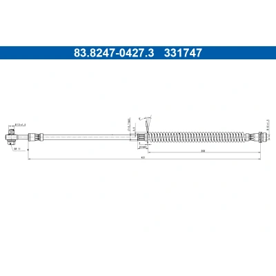 Bilde av ATE 83.8247 0427.3 Bremseslange 431mm M10x1,5mm