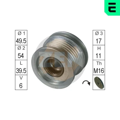 Bilde av ERA ZN5514 Frihjul Dynamo VOLKSWAGEN: Multivan 5 (7HM, Transporter 5, Passat B6 Variant, AUDI: A4 B8 Avant, Q5, A3 Sportback