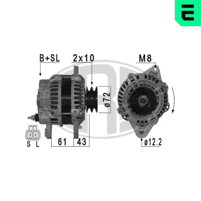 Bilde av ERA 210950A Dynamo 14V 120A MITSUBISHI: PAJERO 3
