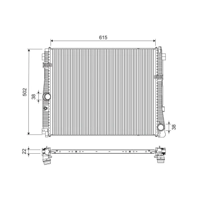 Bilde av VALEO 701311 Radiator Aluminium 615mm 502mm 22mm uten kjølemiddelregulator