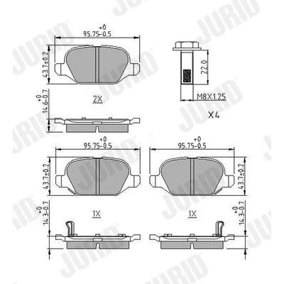 Bilde av JURID 573427J Bremseklosser med akustisk slitasjevarsel tilbehør FIAT: Panda III Hatchback