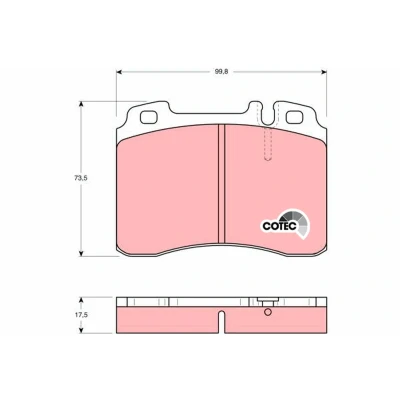 Bilde av TRW COTEC GDB962 Bremseklosser klargjort for slitasjeindikator MERCEDES BENZ: W124 Sedan, E Klasse SL Cabrio