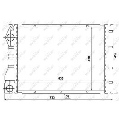 Bilde av NRF 53975 Radiator Aluminium 612 438 32 Kjøleribber loddet