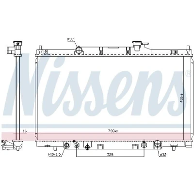 Bilde av NISSENS 68606 Radiator Aluminium 400 738 16 Kjøleribber loddet