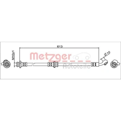 Bilde av METZGER 4111946 Bremseslange framaksel høyre 613 NISSAN: Qashqai 2