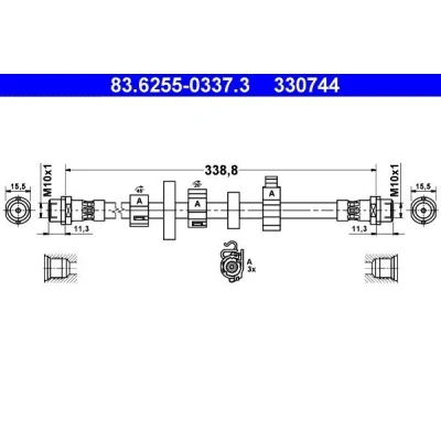 Bilde av Bremseslange, Framaksel venstre, vw transporter buss iv, flak/chassi skåp 7D0 611 701 B, D