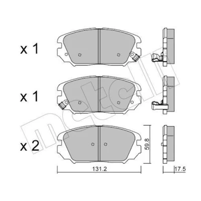 Bilde av Bremseklosser sett METELLI 22 0885 0